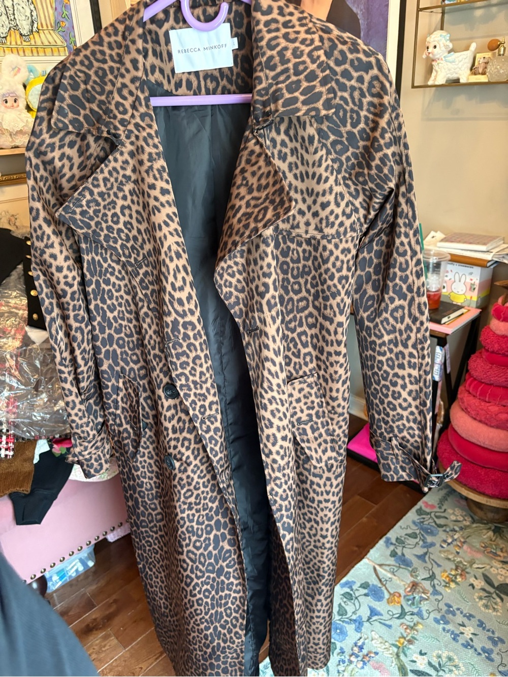 Rebecca Minkoff Leopard Lightweight Trench Coat